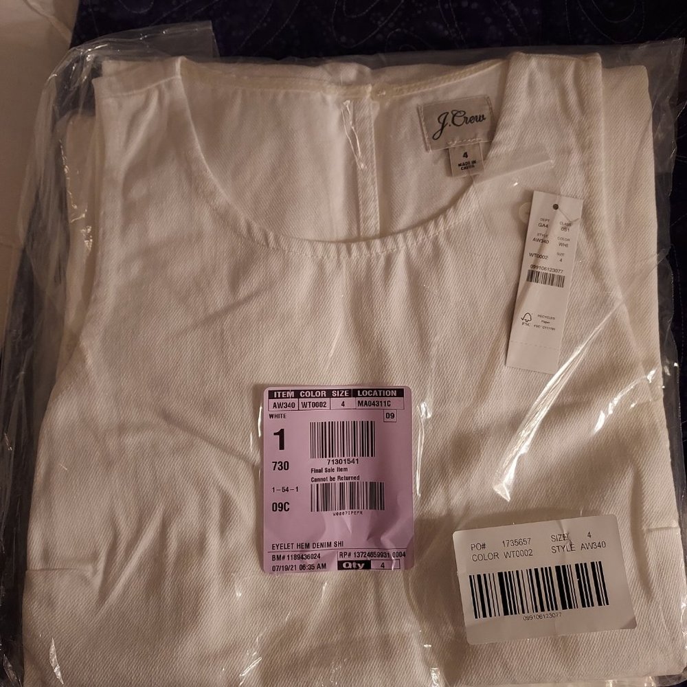 NWT J.Crew white denim shift dress - Picture 10 of 13
